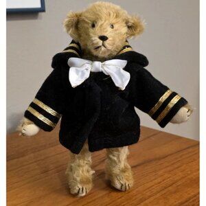 OOAK "CAPTAIN" Mohair Artist BEAR WOOL COAT 9" JOINTED SOLID
